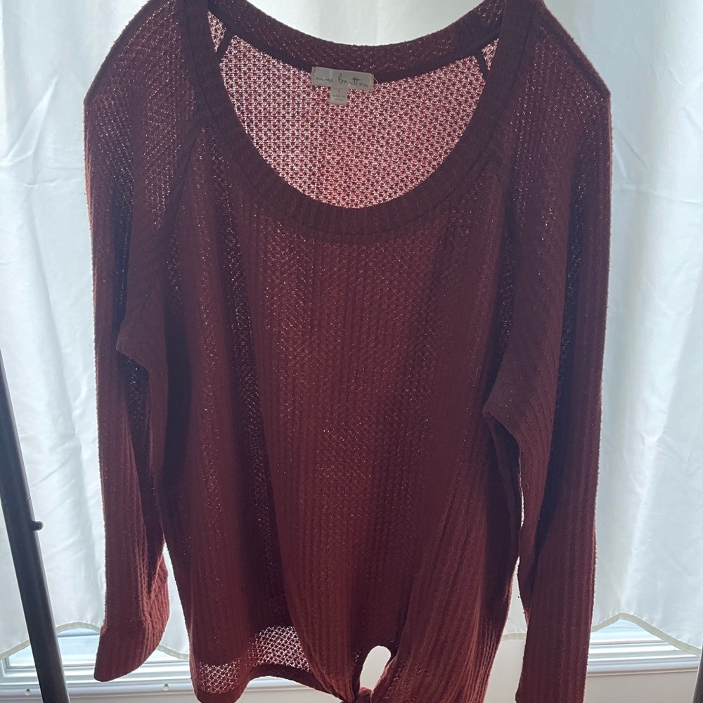 Nine Britton Red Crew Neck Sweater Knit Casual